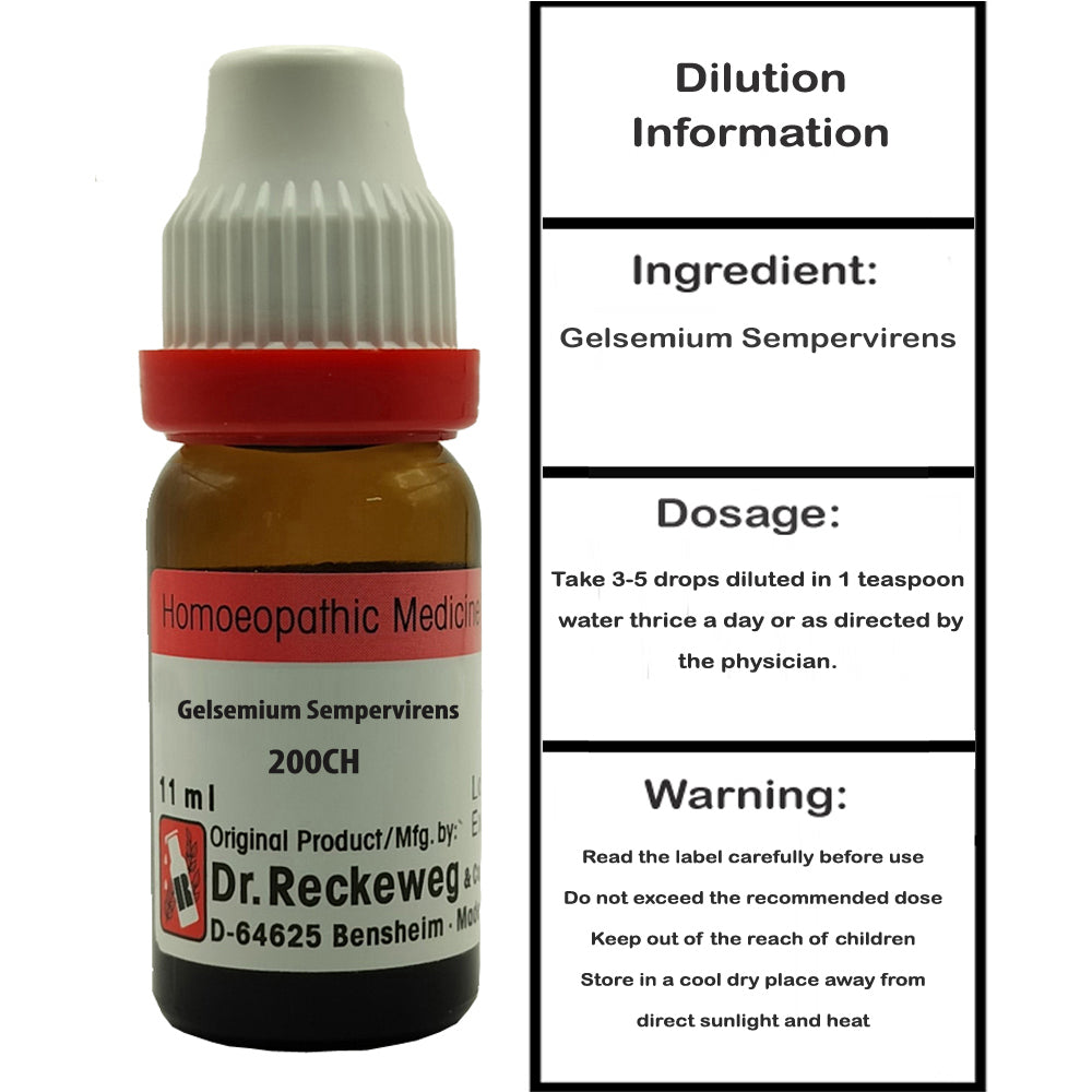 Dr. Reckeweg Gelsemium Sempervirens 200C dilution, 11ml